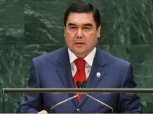 U.S. - Turkmen President Gurbanguly Berdymukhammedov addresses the 62nd UN General Assembly at the United Nations, 26Sep2007