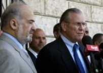 Iraqi Prime Minister al-Ja'fari and U.S. Defense Minister Rumsfeld in Baghdad