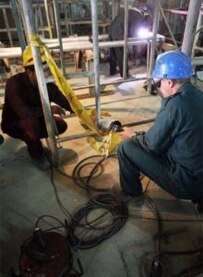 Construction work at the Bushehr nuclear power plant, which is scheduled to begin operation in 2007 (Fars)