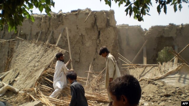A Pakistani village dstroyed by a drone attack in 2009.