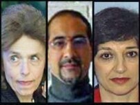 Esfandiari, Tajbakshi, Azima (left to right) (RFE/RL)