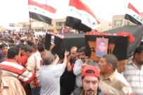 Al-Sadr supporters demonstrating in Baghdad today (epa)