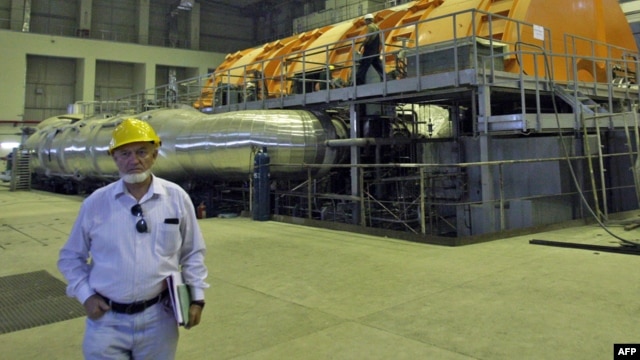 A Russian technician inside Iran's Bushehr nuclear power plant in a 2010 photo