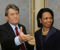 Rice and Yushchenko today in Kyiv (official site)