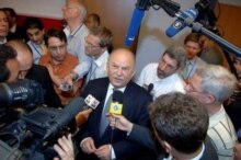 EU - Cyprus' Foreign Minister Goerge Iacovou speaks to the press during the foreign affairs Council meeting at the EU Headquarters in Luxembourg, 12Jun2006