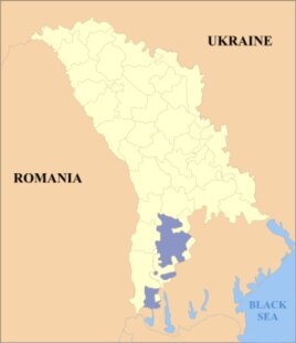 Молдова картасындағы көк түспен көрсетілген – Гагаузия аймағы.