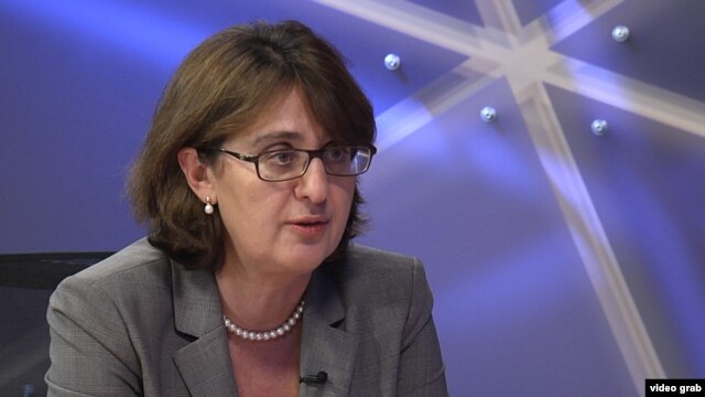 საქართველოს საგარეო საქმეთა მინისტრი მაია ფანჯიკიძე რადიო თავისუფლების პრაღის სტუდიაში.