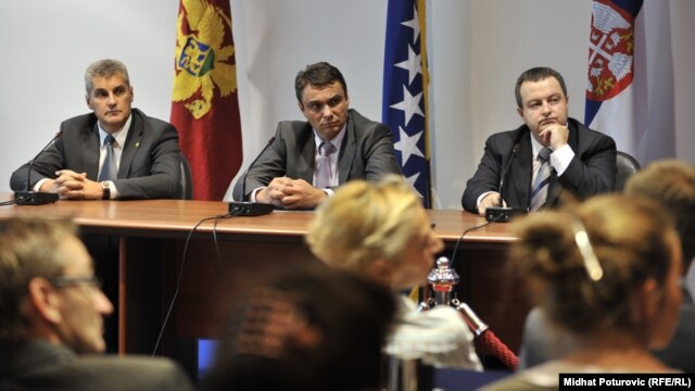 Ministri unutrašnjih poslova Crne Gore, BiH i Srbije: Ivan Brajović, Sadik Ahmetović i Ivica Dačić