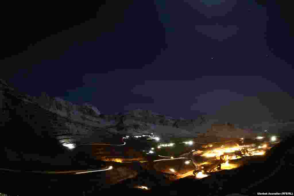 WINNER: "Competing with the Stars": The lights of a gold mine light up the night at an altitude of 4,200 meters in Kyrgyzstan. (Ulanbek Asanaliev, RFE/RL's Kyrgyz Service)