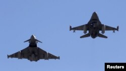 Two F-16 fighter jets