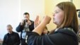 Анна Позднякова в суде показывает, какие травмы ей якобы нанес Сергей Удальцов. Самара, 25 мая 2012 г