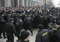 Protesters and police reportedly clashed in Minsk on March 25 (RFE/RL)