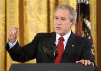 Bush speaking in the White House on February 14 (epa)