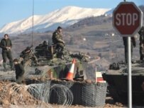 French soldiers at Jarinje on the Kosovo-Serbia border (AFP)