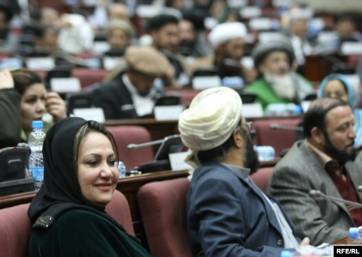 Afghan parliament members attend a voting session on the cabinet in Kabul on January 16.