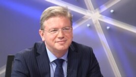 Штефан Фюле в студии Радио Свобода