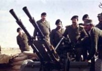 An undated photo showing Hussein visiting the front lines during the 1980-88 Iran-Iraq war