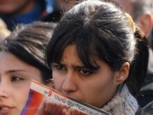 Armenia – A student participating in an opposition rally against alleged election fraud, Yerevan, 22Feb2008
