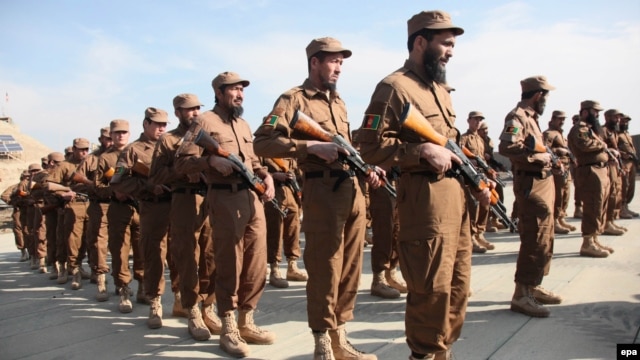 Afghan local police following completion of training in Baghlan Province in 2011