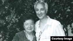 Germany--Galina Rudnik and Bohdan Andrusyshyn at Rudnik's home in Munich celebrating her 80th birthday. 2010.