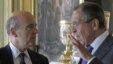 French Foreign Minister Alain Juppe (left) calls Syria's talks with Russian Foreign Minister Sergei Lavrov (right) "manipulation."