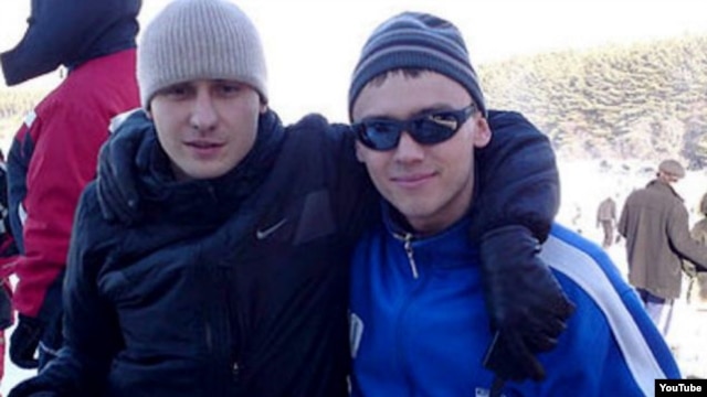 Denis Burakov (left) died when the orb he was riding in went out of control and plunged down a gorge. 