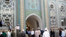 Entrance of Tajikistan's Islamic University in Dushanbe. The rector says they will try to help returning students to continue their studies there.