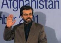 Fahim vowed to support former Education Minister Qanuni's (in file photo) presidential bid