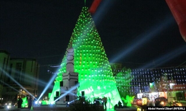 Ajunul Crăciunului la Ankawa, Arbil, Irak.