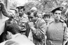 Nagorno Karabakh -- First refugees from war zone caming to Stepanakert, file photo, undated