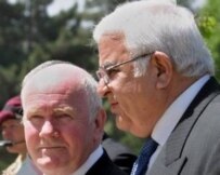 John Reid (left) talks with his Afghan counterpart Abdul Rahim Wardakin Kabul on April 23 (epa)