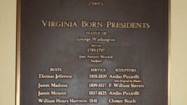 Мемориальная табличка в здании Законодательного собрания штата Вирджинии, установленная в честь президентов США - выходцев из Вирджинии.