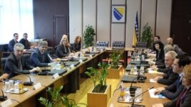 Evropski komesar Johanes Han na sastanku s čelnicima Vijeća ministara i entitetskih vlada, Sarajevo, 21. mart 2016, foto: Midhat Poturović