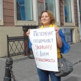 Наталья Цымбалова на пикете 24 августа