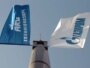 The flags of the ARG national gas operator and its dominant Russian shareholder, Gazprom (file photo)