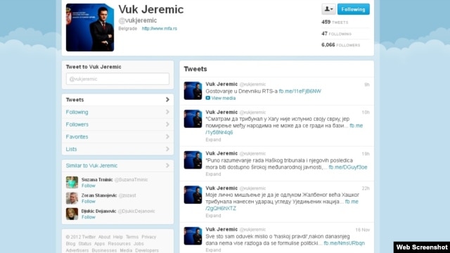 Twitter nalog Vuka Jeremića