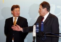 Gazprom CEO Aleksei Miller (left) told EU ambassadors Gazprom may seek new markets (epa)