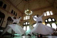 Whirling dervishes performing in Istanbul (AFP)