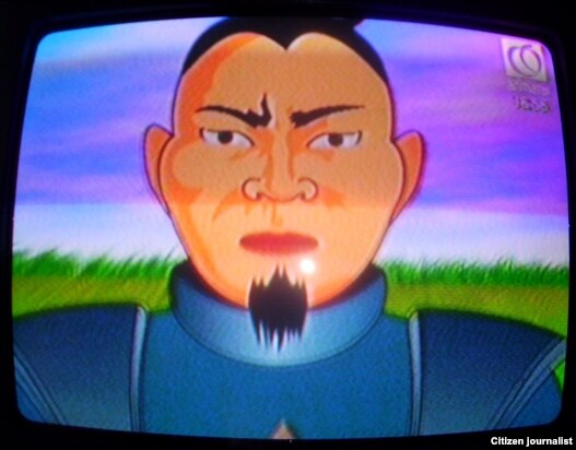 Қазақ-қалмақ соғысы туралы мультфильмнен оқырманымыз түсірген көрініс.