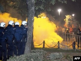 Demonstracije u Podgorici nakon odluke crnogorske vlade da prizna nezavisnost Kosova, 13. oktobar 2008.