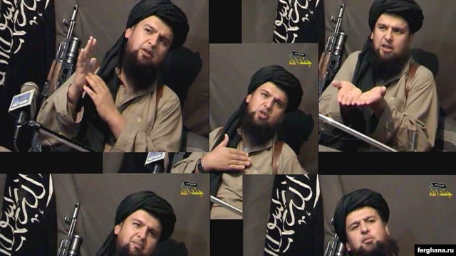 IMU founding leader Tahir Yuldash, seen here in a montage of 2006 images, died in 2009 after being wounded in a U.S. drone attack in South Waziristan.