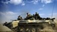 Georgia - A Russian armoured vehicle leaves its position in Igoeti towards Gori, 22Aug2008