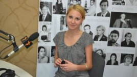 Alla Ceapai în studioul Europei Libere din Chişinău