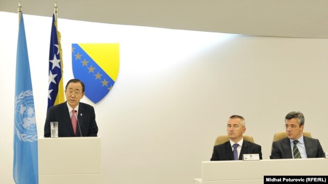 Ban Ki Mun se obraća poslanicima Predstavničkog doma i Doma naroda Parlamentarne skupštine BiH, 25. jul 2012.