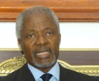 UN Secretary-General Kofi Annan speaking in Damascus on September 1 (epa)
