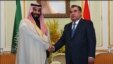 Tajik President Emomali Rahmon (right) meets with Saudi Defense Minister Muhammad bin Salman in Riyadh on January 3, 2016.