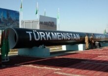 Turkmenistan -- symbolic first section (in Turkmenabat) of natural-gas pipeline planned to China