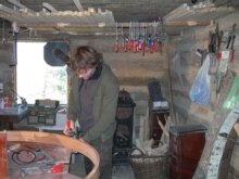 Czech Republic - Alexandr Sprado, yurt designer at his workshop, near Duba, 09Nov2006