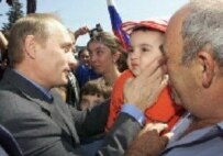 Putin visiting Kabardino-Balkaria in 2001. Some analysts have called for the North Caucasus republics to be merged. (AFP)