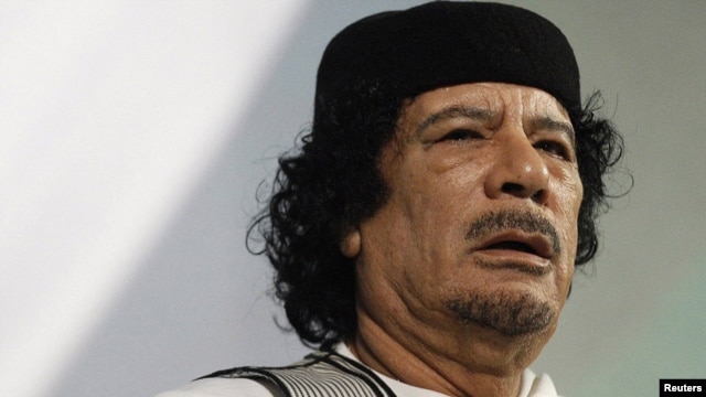 Libyan leader Muammar Qaddafi